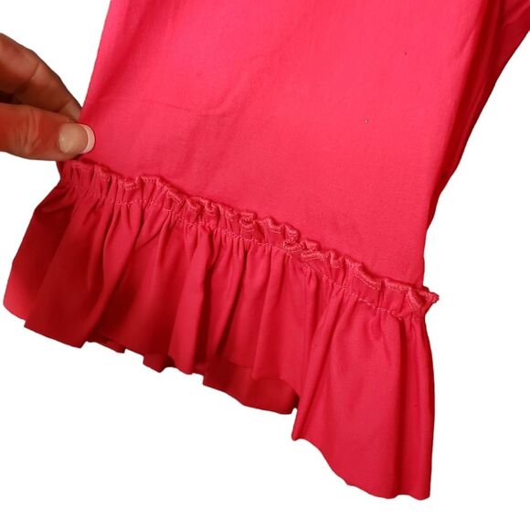 eShakti Wayward Fancie Ruffle Flounce Hem Poplin Dress Watermelon Size 3X - 24W - Picture 6 of 16